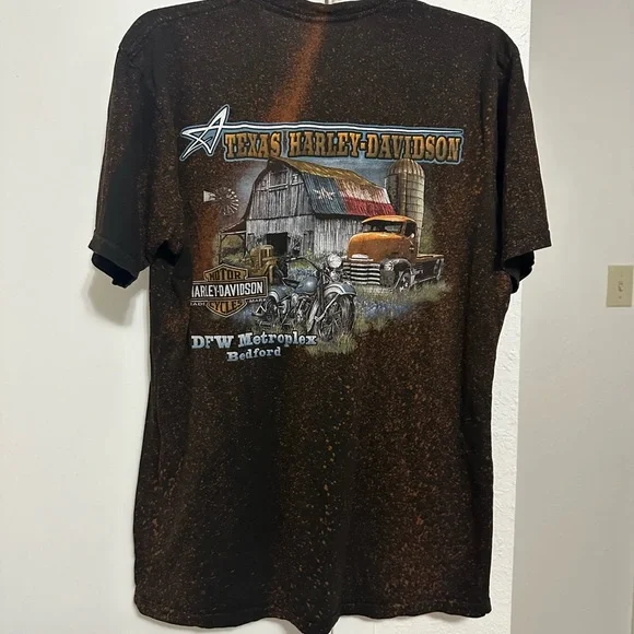 Harley Davidson Women’s DFW Metroplex Bedford Brown Tshirt Sz M - Picture 2 of 5